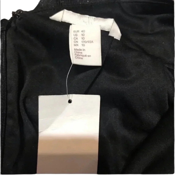 NWT H & M Black Sleeveless Fit & Flare Dress 10 - Picture 7 of 9